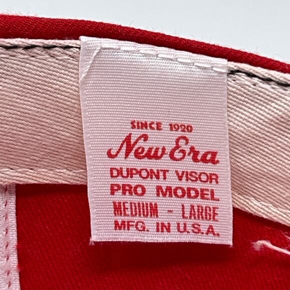 Vintage 90s Philadelphia Phillies Hat Baseball Cap New Era USA Made Snapback Red - Picture 10 of 12